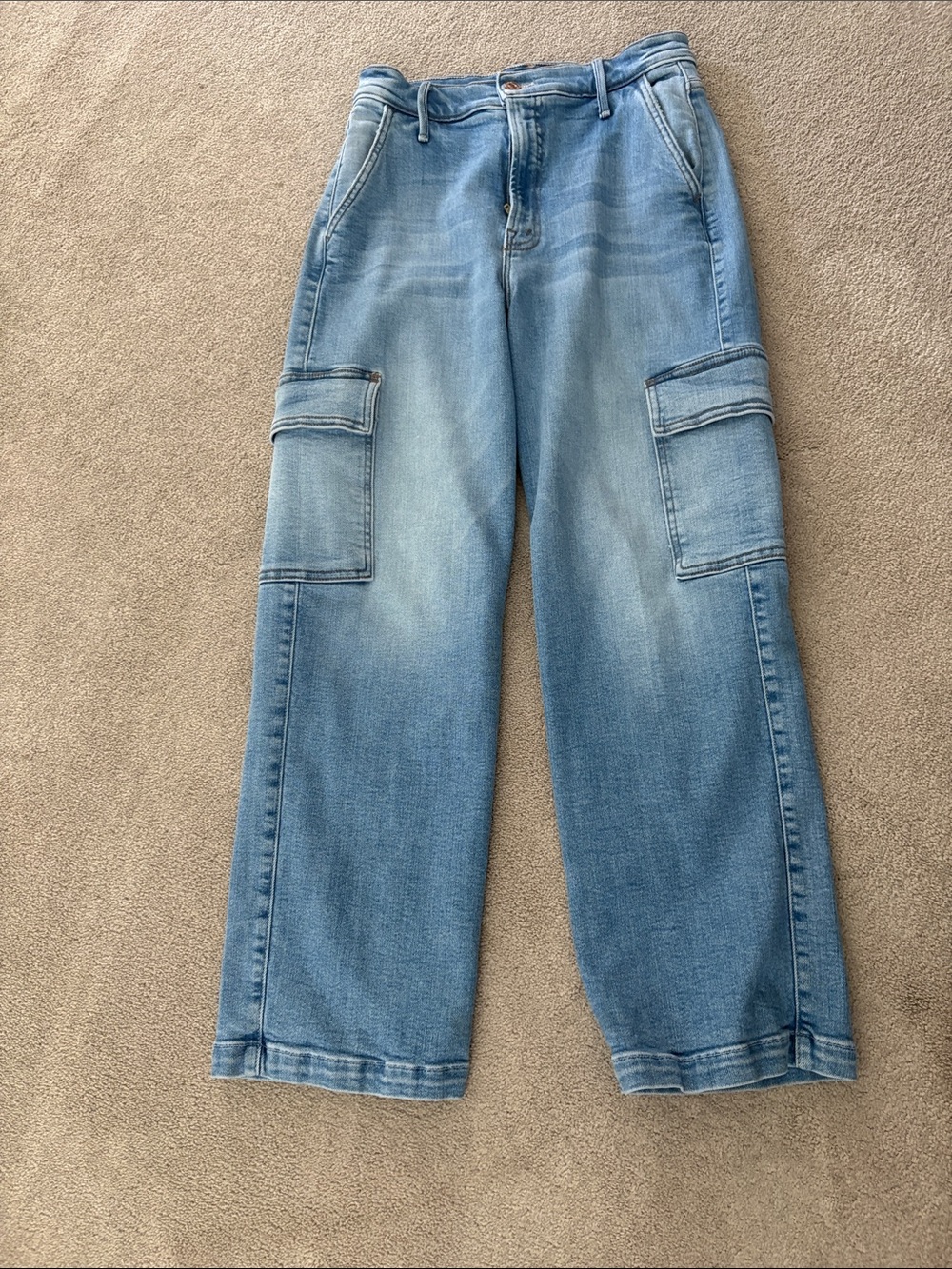 Light Wash Cargo Denim Jeans